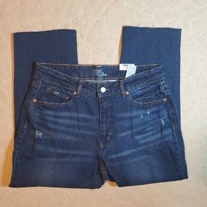 BNWT Time and Tru High Rise Straight Crop Jean | Size 14 | Dark wash